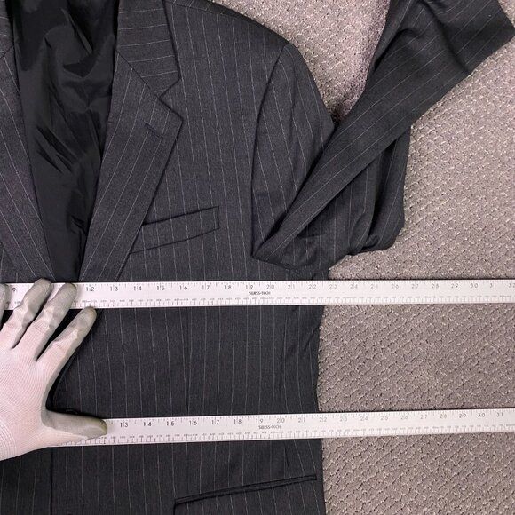 Lauren Ralph Lauren Blazer Sport Coat Men's 42L Gray Pinstripe Wool Long - Picture 9 of 15